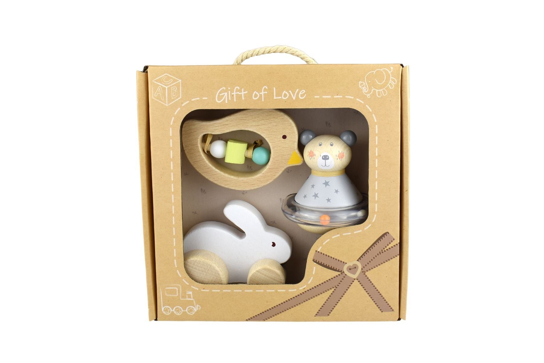 Calm and Breezy Baby Gift Set Bunny Bird Bear 3Pcs