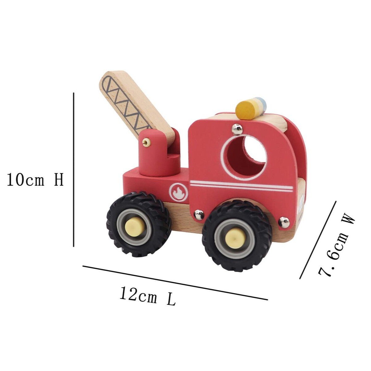 Colorful toy fire engine with calming features, perfect for imaginative play at home.