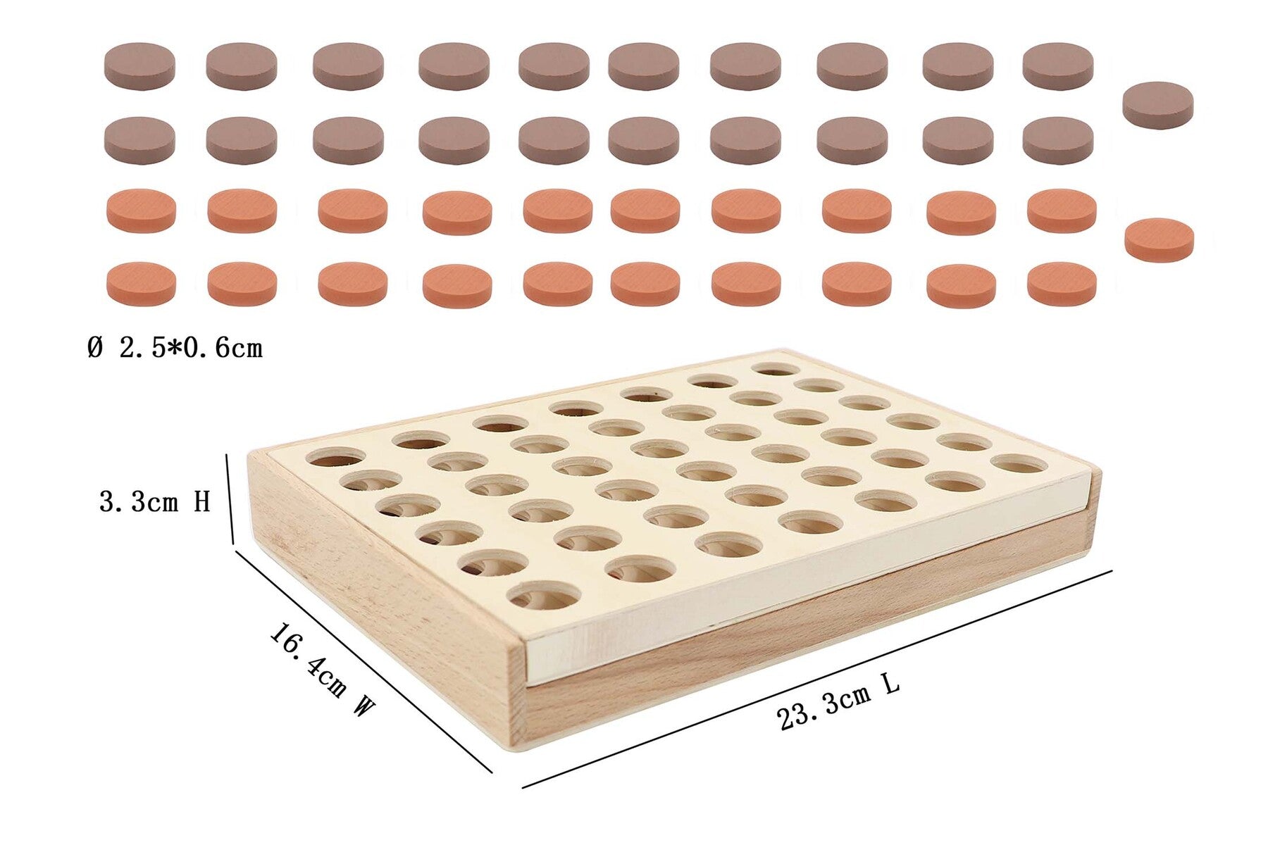 Wooden 4 In A Row Game in Terracotta - Relaxing, fun game for kids at home.