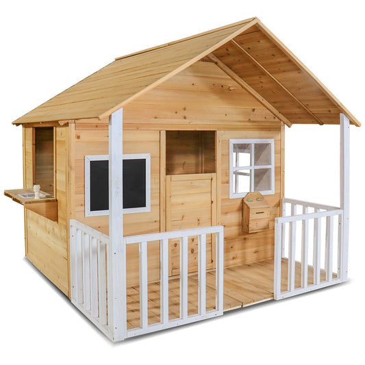 Lifespan Kids Camira Wooden Cubby House - Outdoor playground equipment for backyard fun.