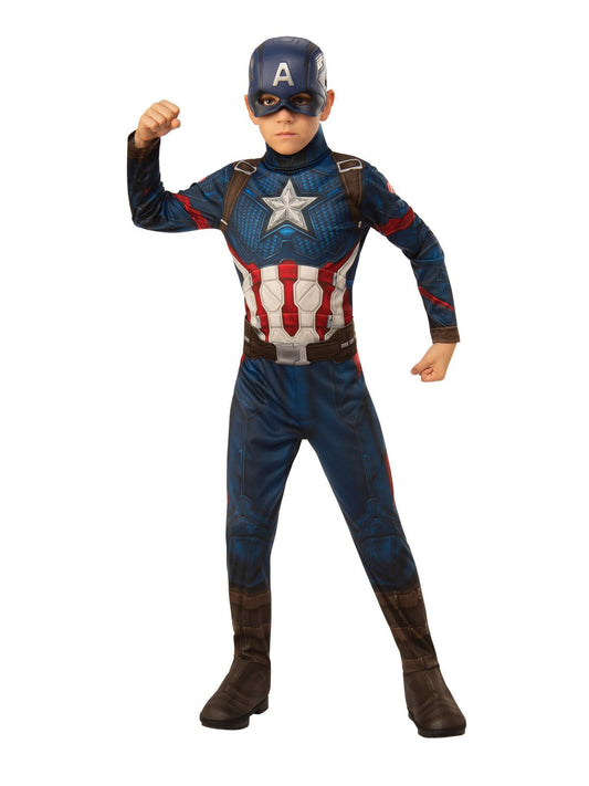 Kids Marvel Captain America Costume with Mask, ideal for imaginative play at home.