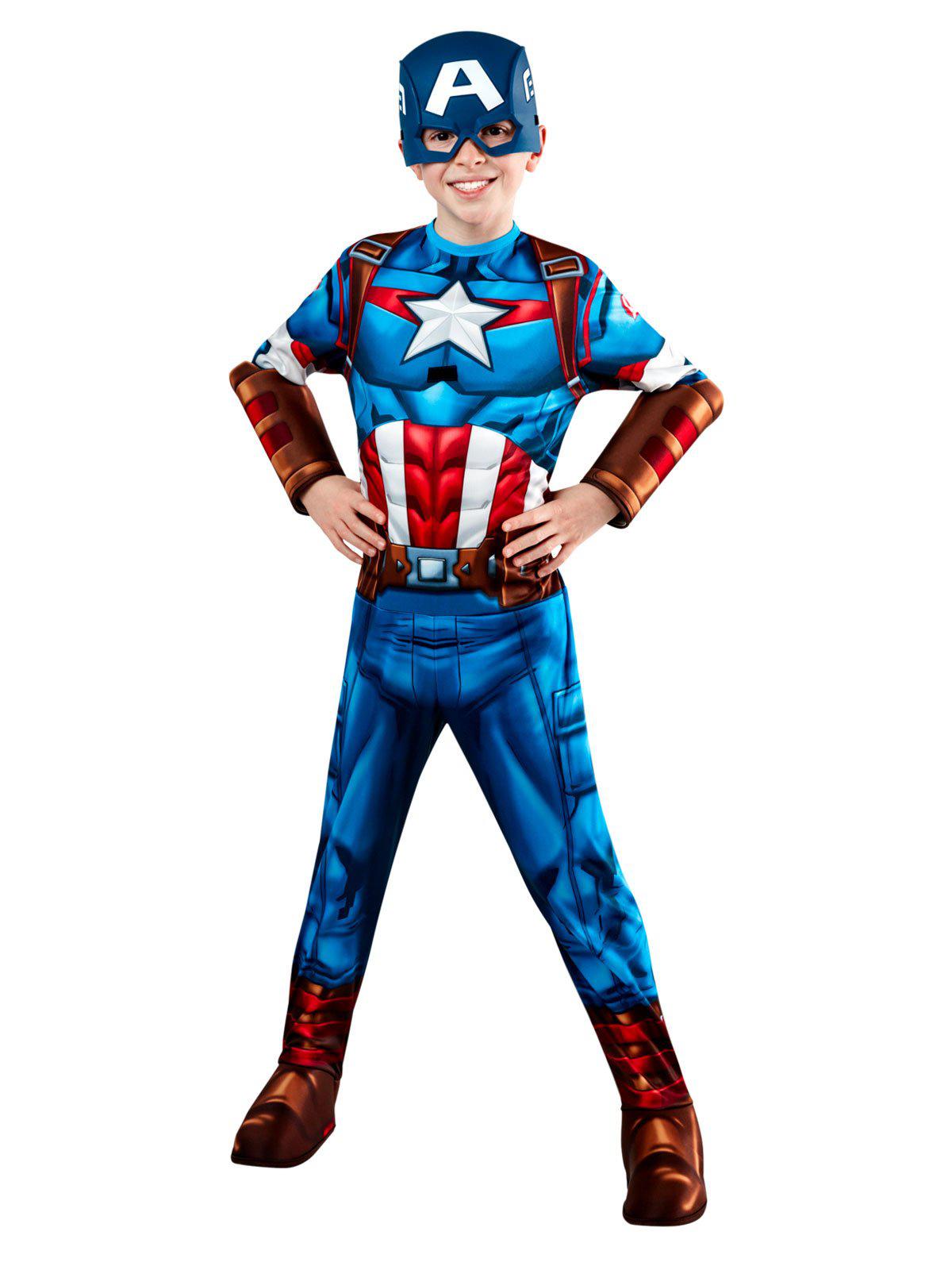 Captain America Deluxe Costume for kids | Marvel Avengers outfit for imaginative play at home.