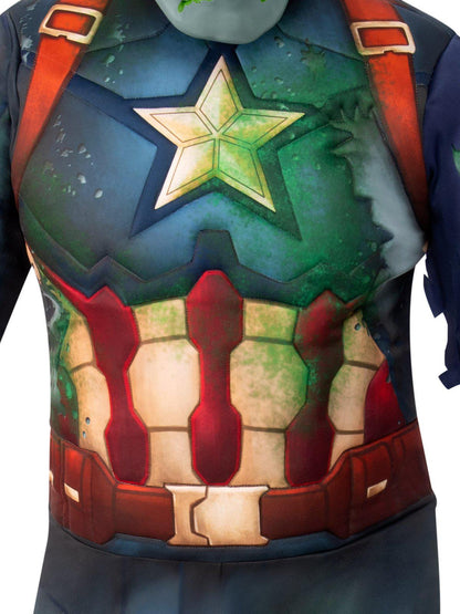 Marvel Zombie Captain America Halloween Costume for adults, perfect for themed parties and events.