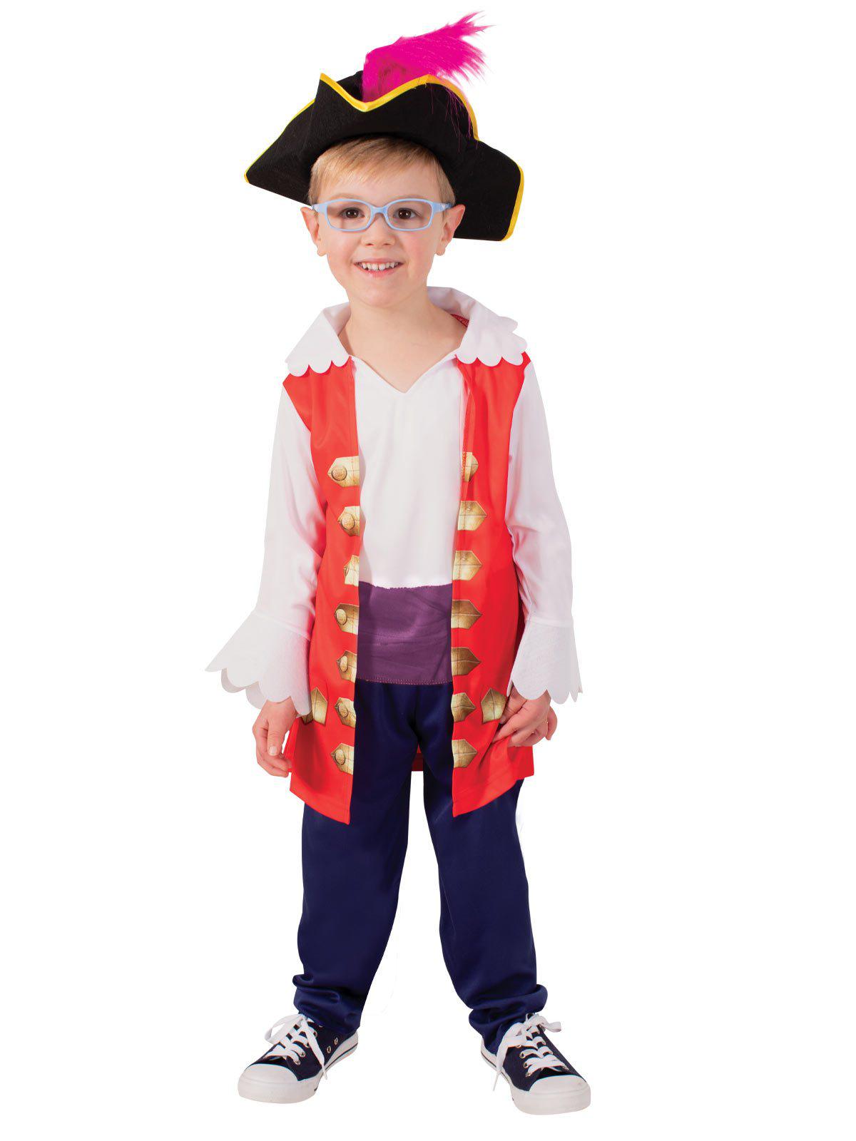 Kids pirate costume featuring Captain Feathersword from The Wiggles, perfect for dress-up play at home.
