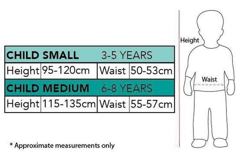 Captain Marvel Classic Hero Suit Costume Kids Australia Measurements