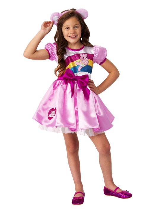 Cheer Bear Pink Tutu Dress with Headband for Kids, ideal for playful home dress-up.