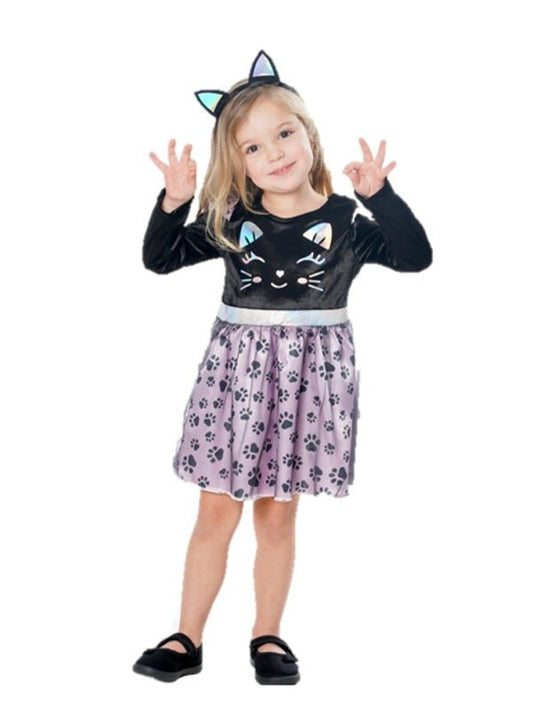 Toddler Cat Costume | Dress with 3D Ears Headband for playful and imaginative home dress-up.