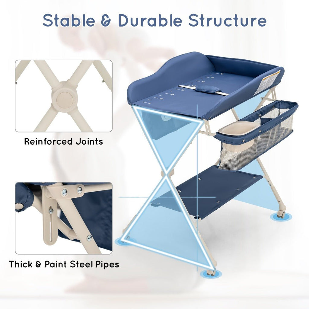 Buy Blue Foldable Baby Change Table Kids Mega Mart