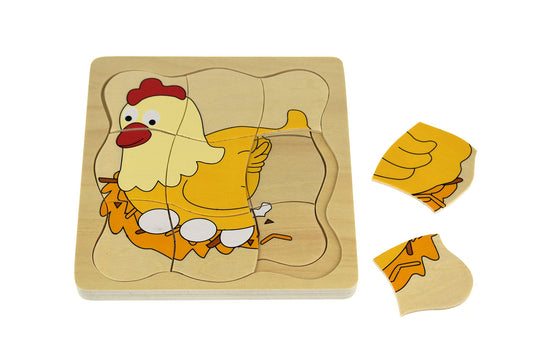 Chicken Lifecycle educational puzzle board for children, engaging and interactive learning activity at home