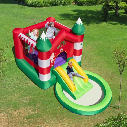 Holiday-Themed Bounce House - Slide, Trampoline, and Christmas Joy (Blower Included)
