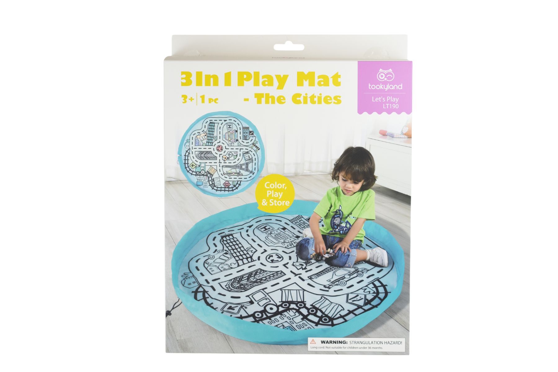 Engaging play mat from Tookyland, featuring The Cities theme for educational play.