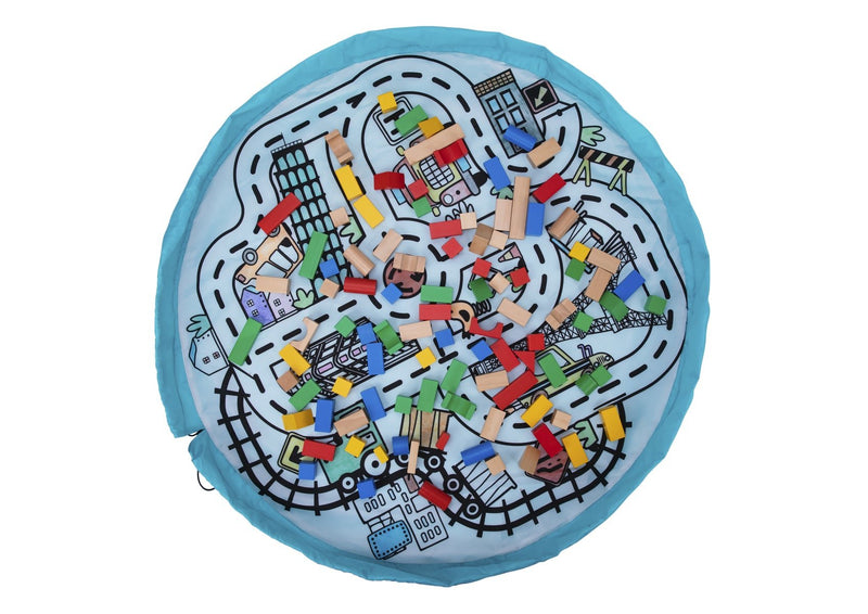 Foldable and portable The Cities play mat for creative kids on the go