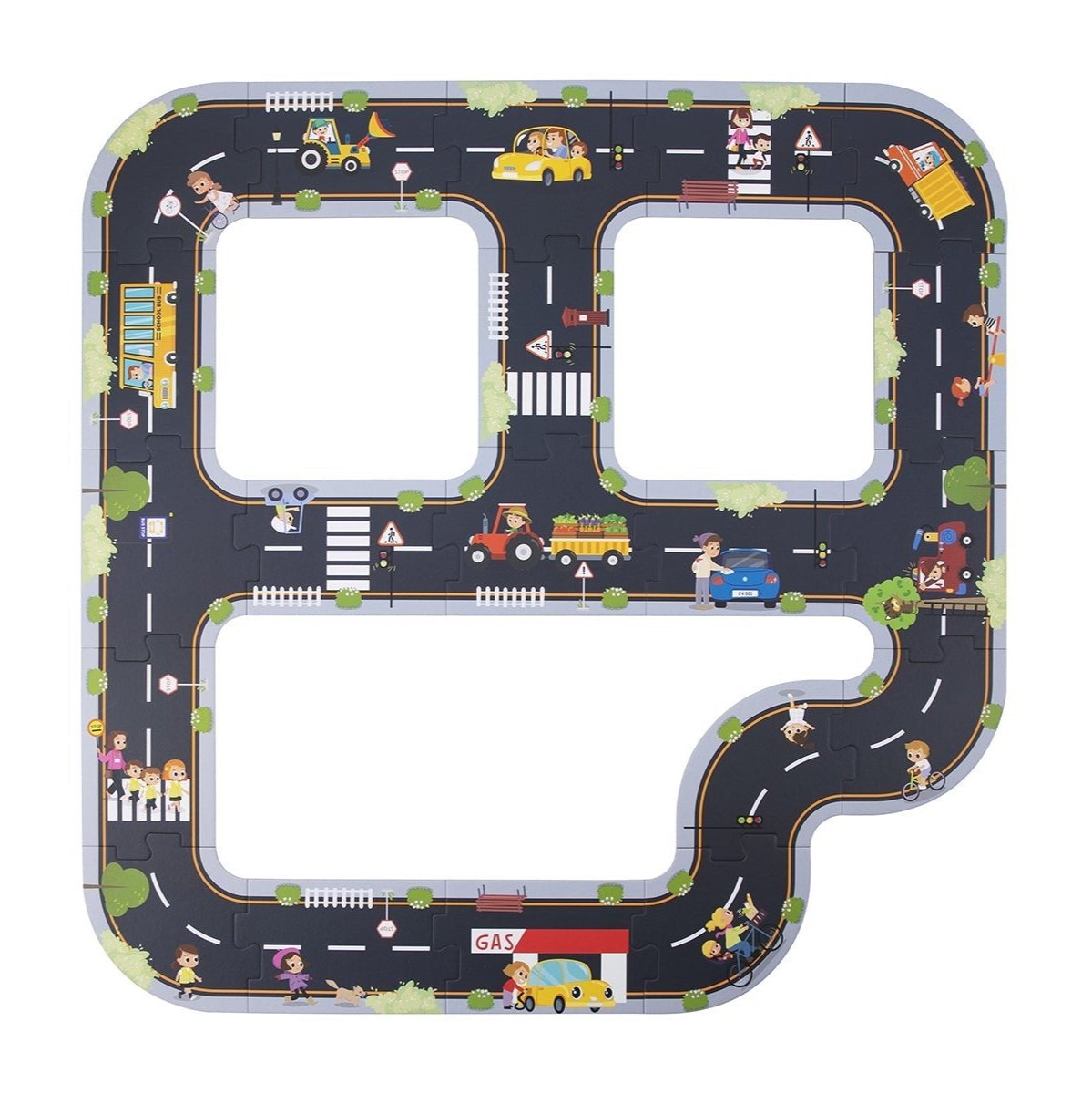 Colorful city road playmat for fun and educational playtime, perfect for kids imagination.