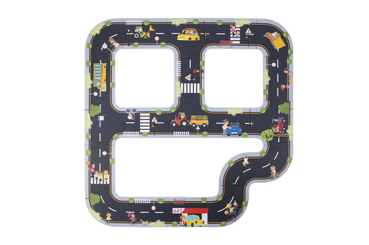 Colorful city road playmat for fun and educational playtime, perfect for kids imagination.