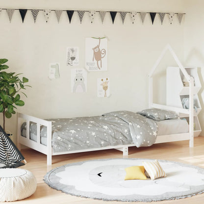 Kids solid pine single bed frame | Classic White House design for charming bedroom decor.