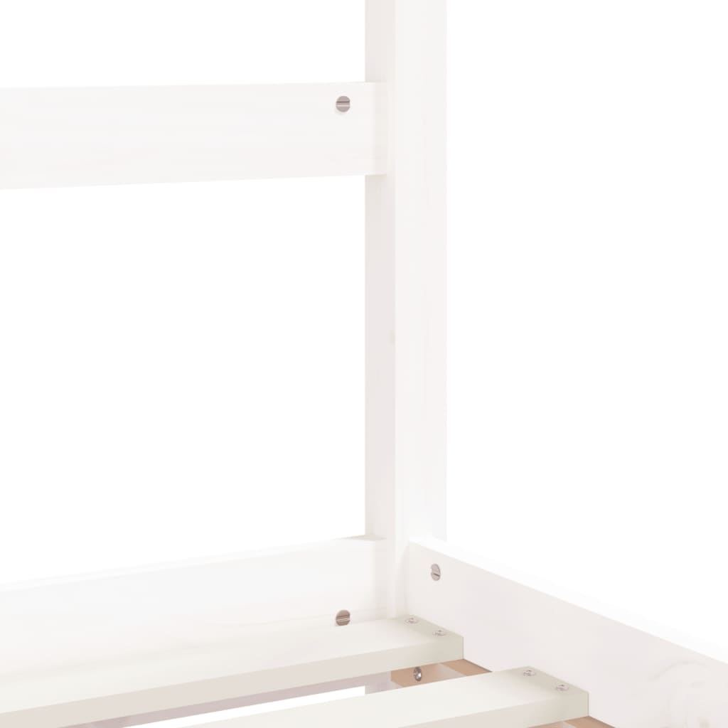 Solid pine single bed frame for kids, classic white finish, perfect for childrens bedrooms.