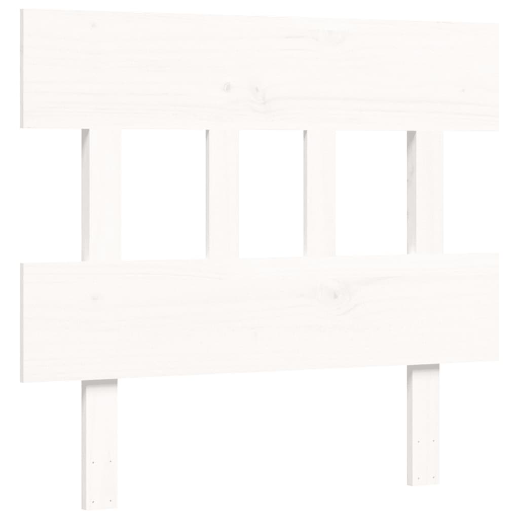 Kids single bed frame in classic white solid pine with headboard, perfect for childrens rooms.