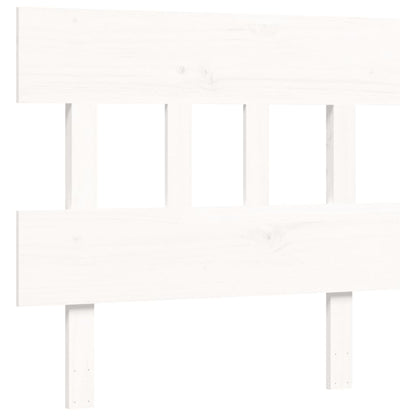 Kids single bed frame in classic white solid pine with headboard, perfect for childrens rooms.