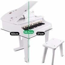 White Grand Piano for kids, perfect for learning and playing at home.