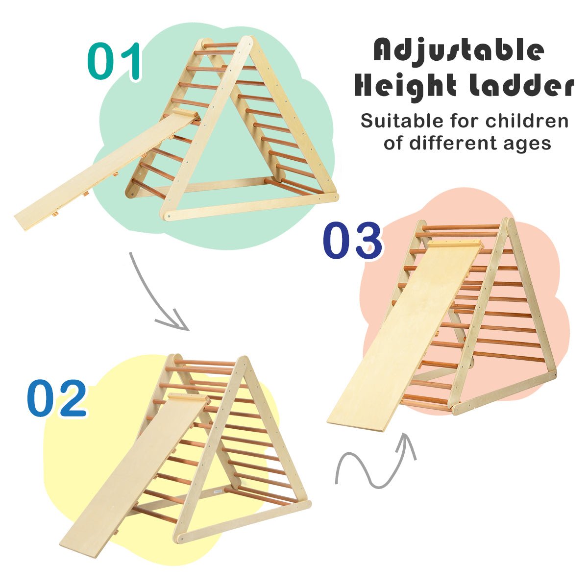 Safety First: Wooden Climbing Triangle Ladder - Nature-Inspired Play