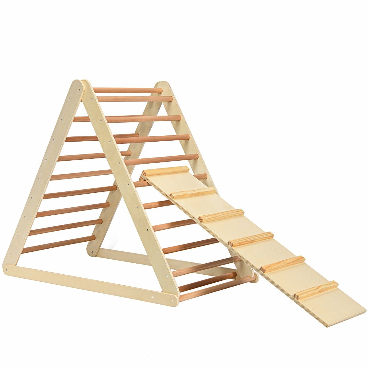 Secure Play with Wooden Climbing Triangle Ladder - Natural and Reliable