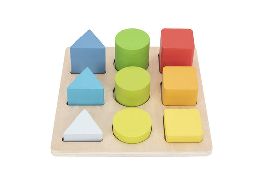 Wooden puzzle for toddlers | Color and shape sorter promotes learning and coordination skills.