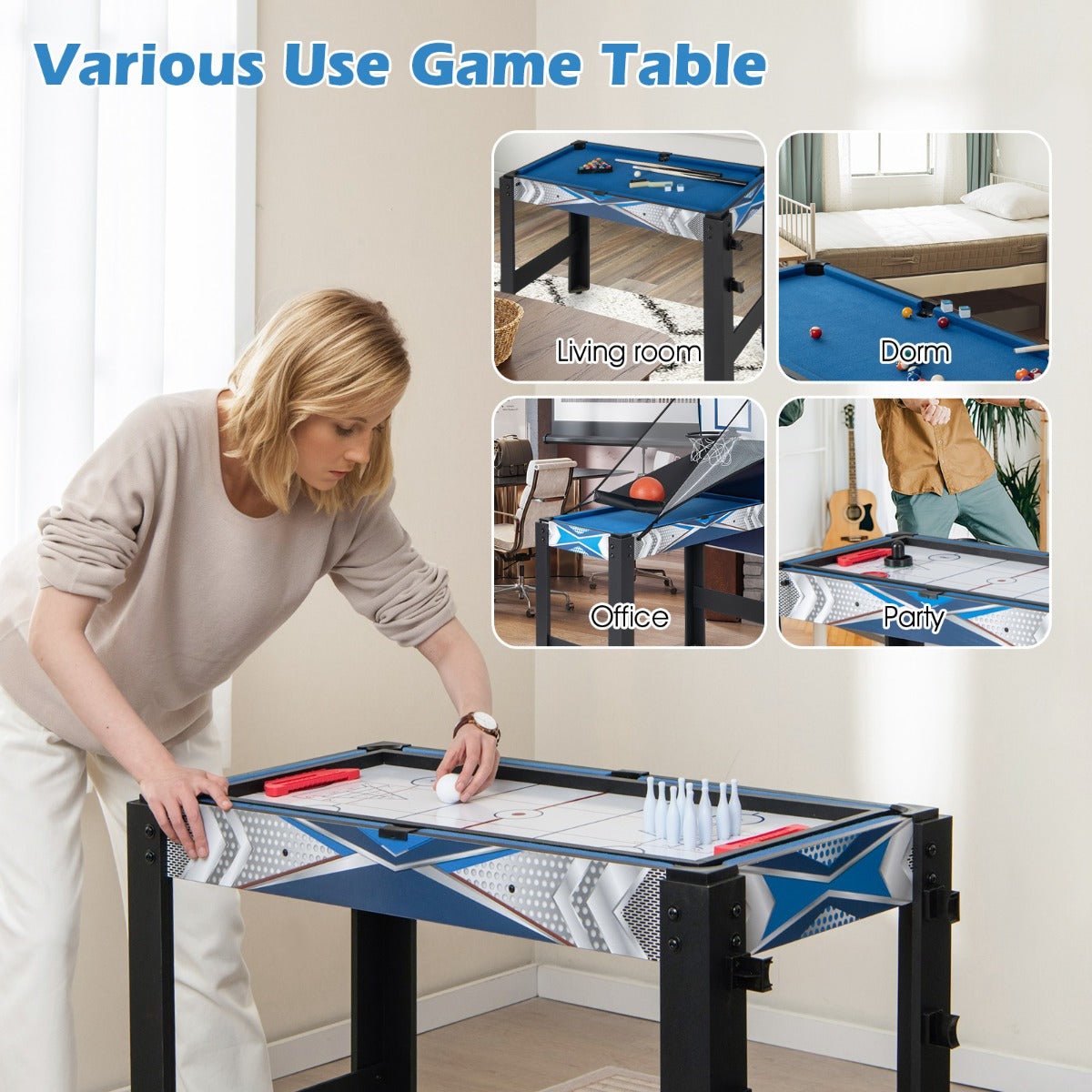 6 in 1 Multi-Game Table Set for Kids Home Entertainment - Ideal for family game nights.