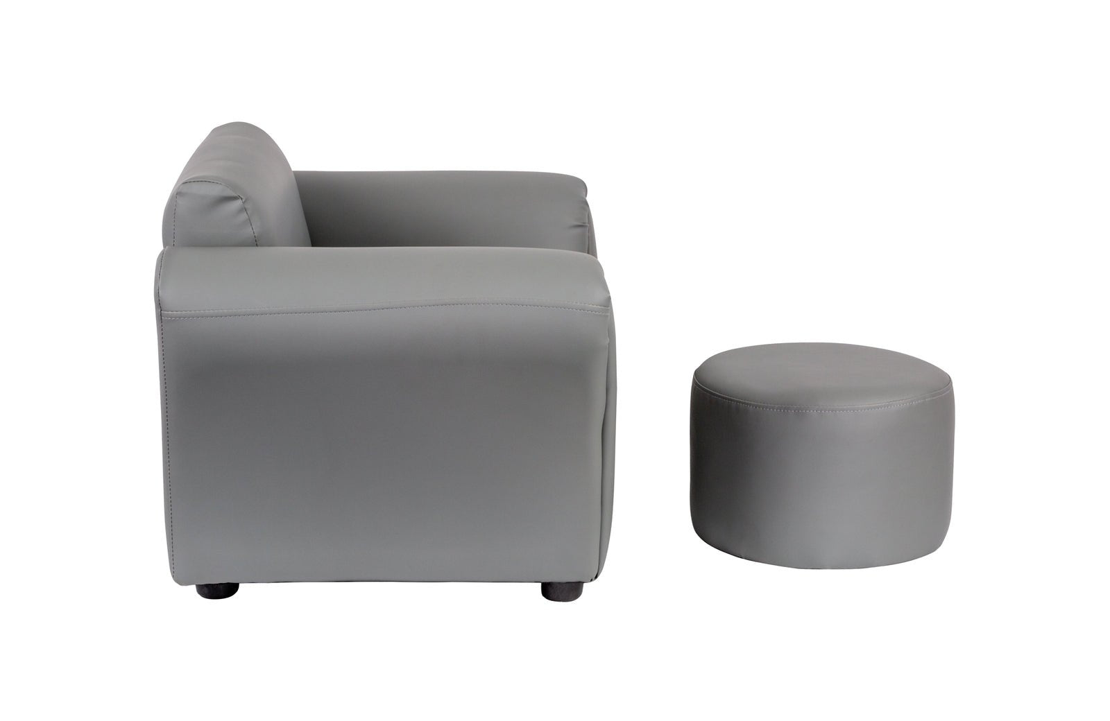 Unwind with Kids' Grey Couch Sofa and Footstool