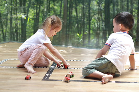 Construction truck toy with road tape for imaginative play, perfect for kids creative fun.