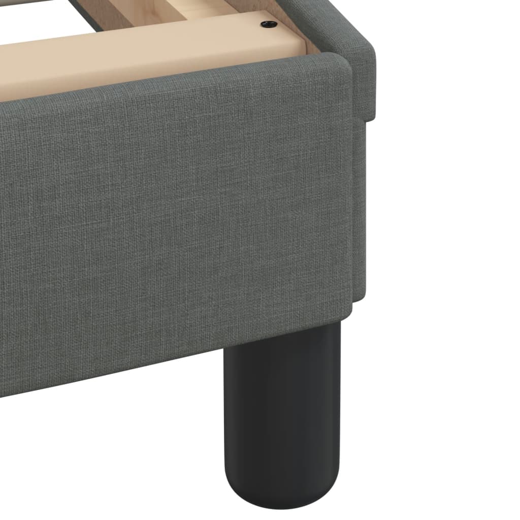 Contemporary Dark Grey Fabric Bed Frame with Elegant Headboard - Kids Mega Mart