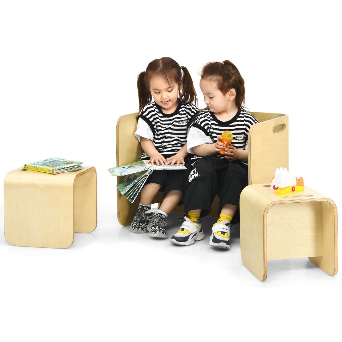 Experience Versatility with the Natural Convertible Kids Table and Chair Set