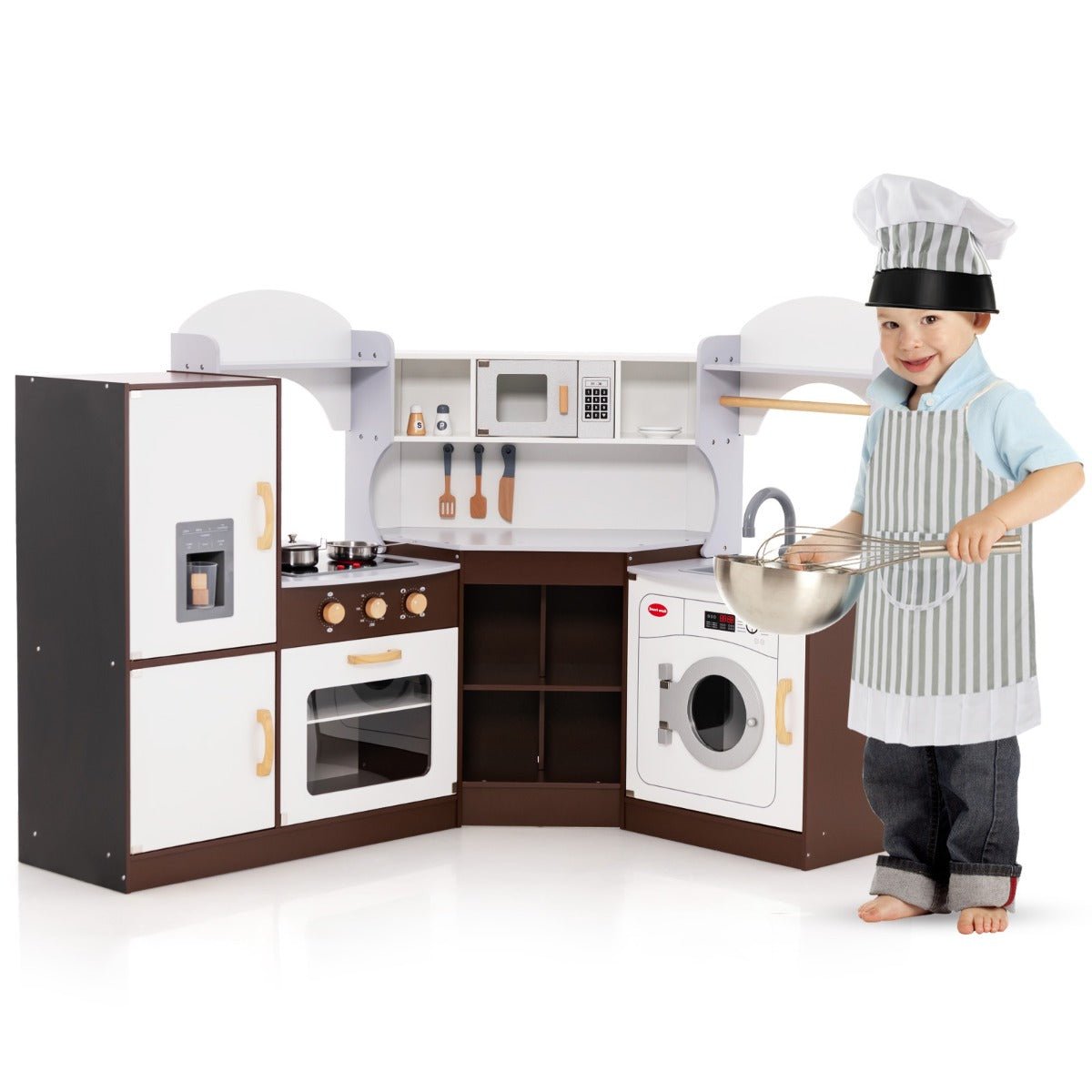 Interactive Toy Kitchen - Warm Brown Hue