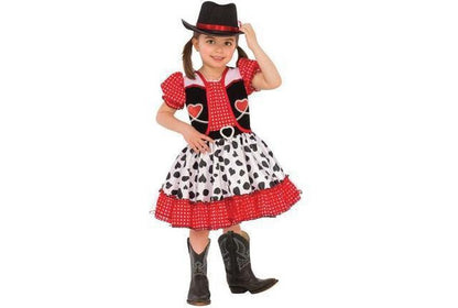 Girls Western Cowgirl Dress Costume, perfect for imaginative play at home or themed events.