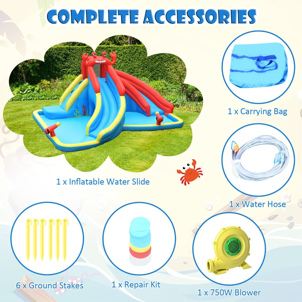 Quality Crab Inflatable Water Slide for Endless Fun