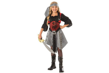 Pirate Princess Costume Set with Dress, Belt and Headscarf for imaginative home play