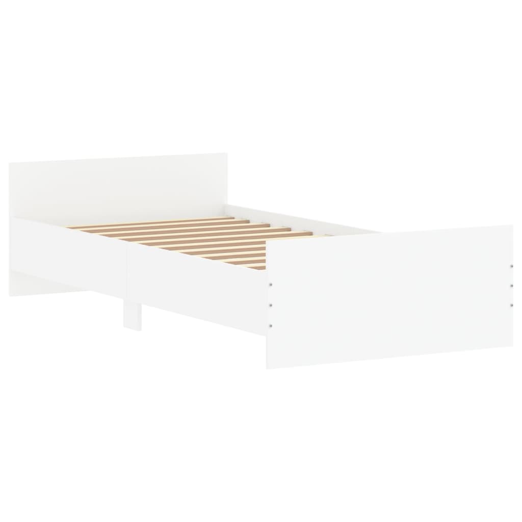 Crisp White Single Bed Frame Solid Pine Wood - Kids Mega Mart