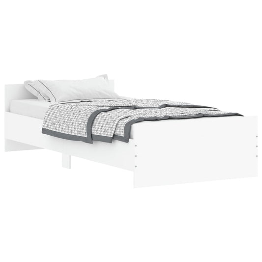 Kids solid pine white bed frame - durable, stylish design for childrens bedrooms.