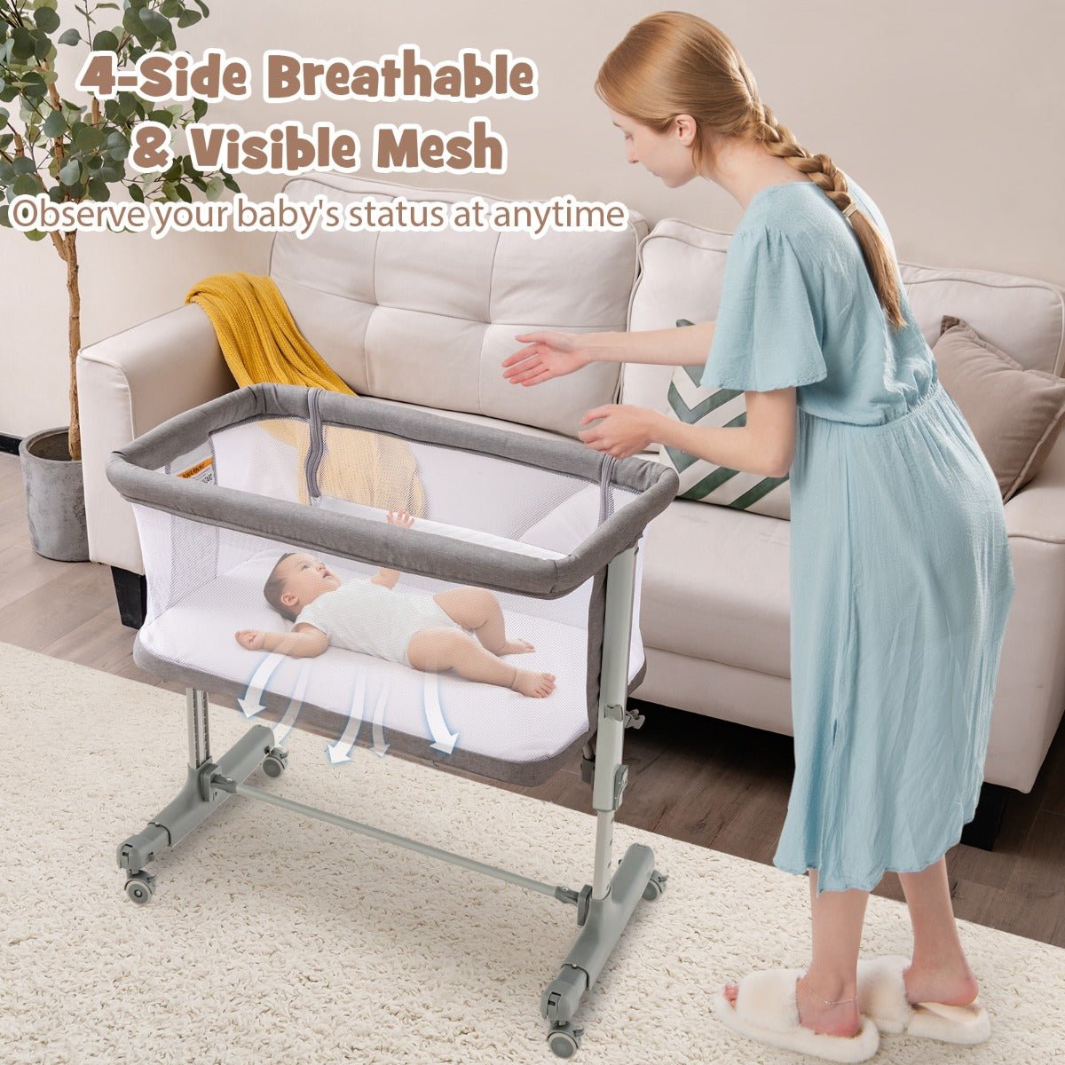 Sleek Baby Bedside Cot