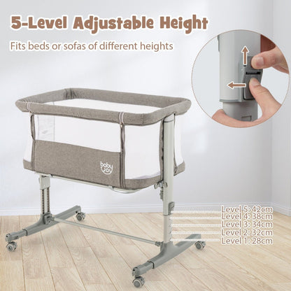 3-in-1 Bassinet Cot in Dark Grey