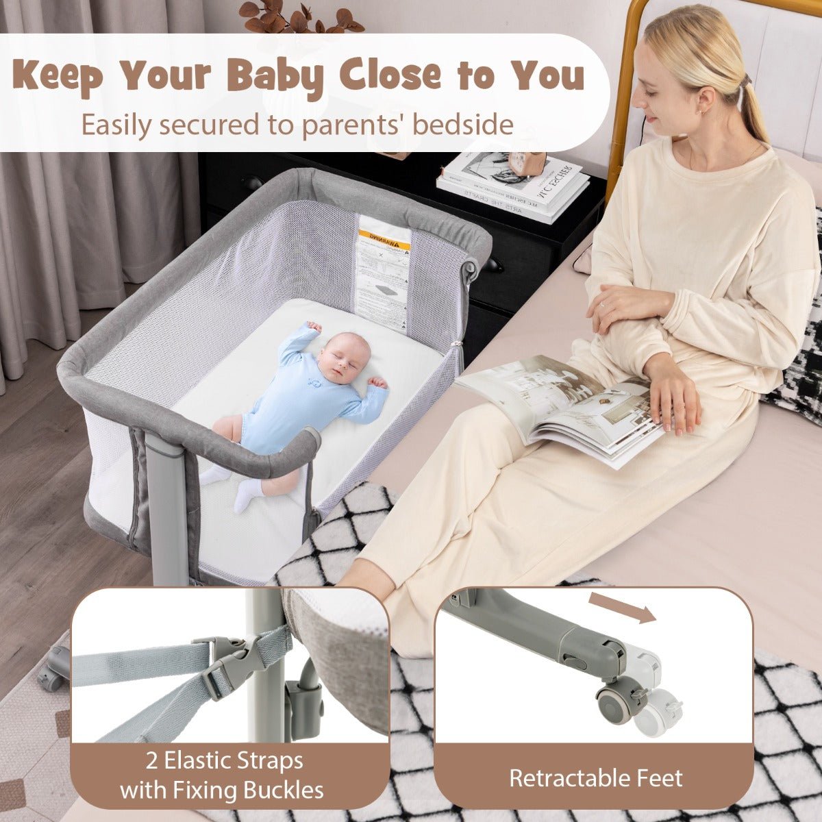 Stylish Dark Grey Baby Sleeping Solution