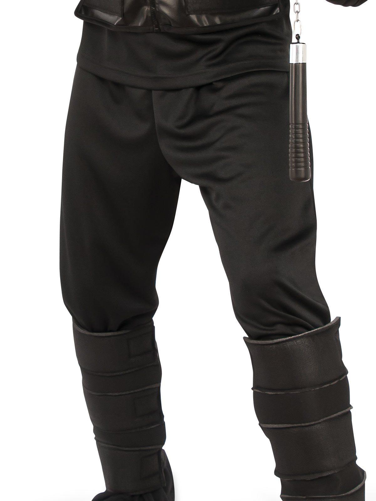 Adults dark ninja costume for home playtime, featuring authentic design by Official Outfit.