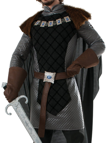 Mens Dark Prince Costume with Cape, perfect for childrens home dress-up fun.