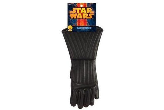 Darth Vader adult costume gloves for realistic Star Wars dress-up play at home.