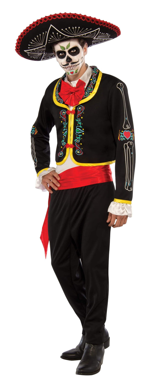 Colorful mariachi costume set for kids, perfect for Day of the Dead celebrations at home.