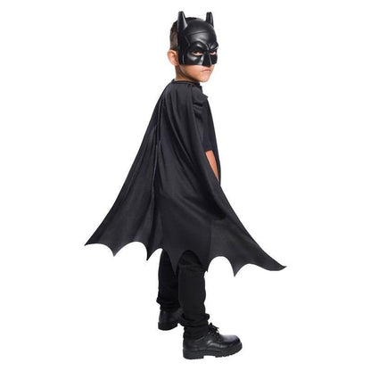 Batman superhero cape and mask set, official DC Comics, perfect for imaginative play at home.