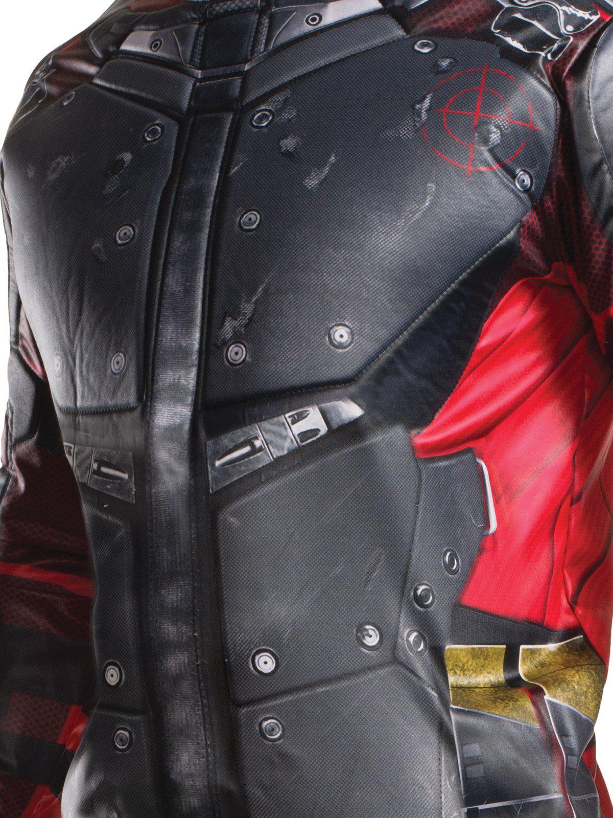 DC Comics Deadshot adult costume with mask and padding for realistic childrens playtime.