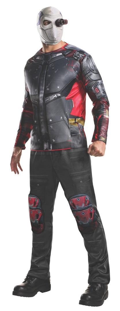 DC Comics Deadshot Adult Costume with Mask and Padding for realistic superhero play.