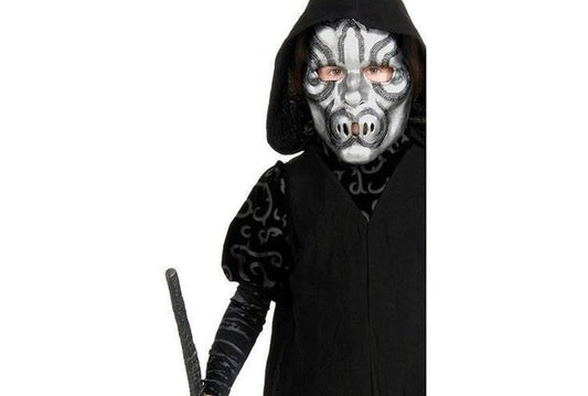 Harry Potter Death Eater Child Costume with Mask, ideal for spooky dress-up play at home.