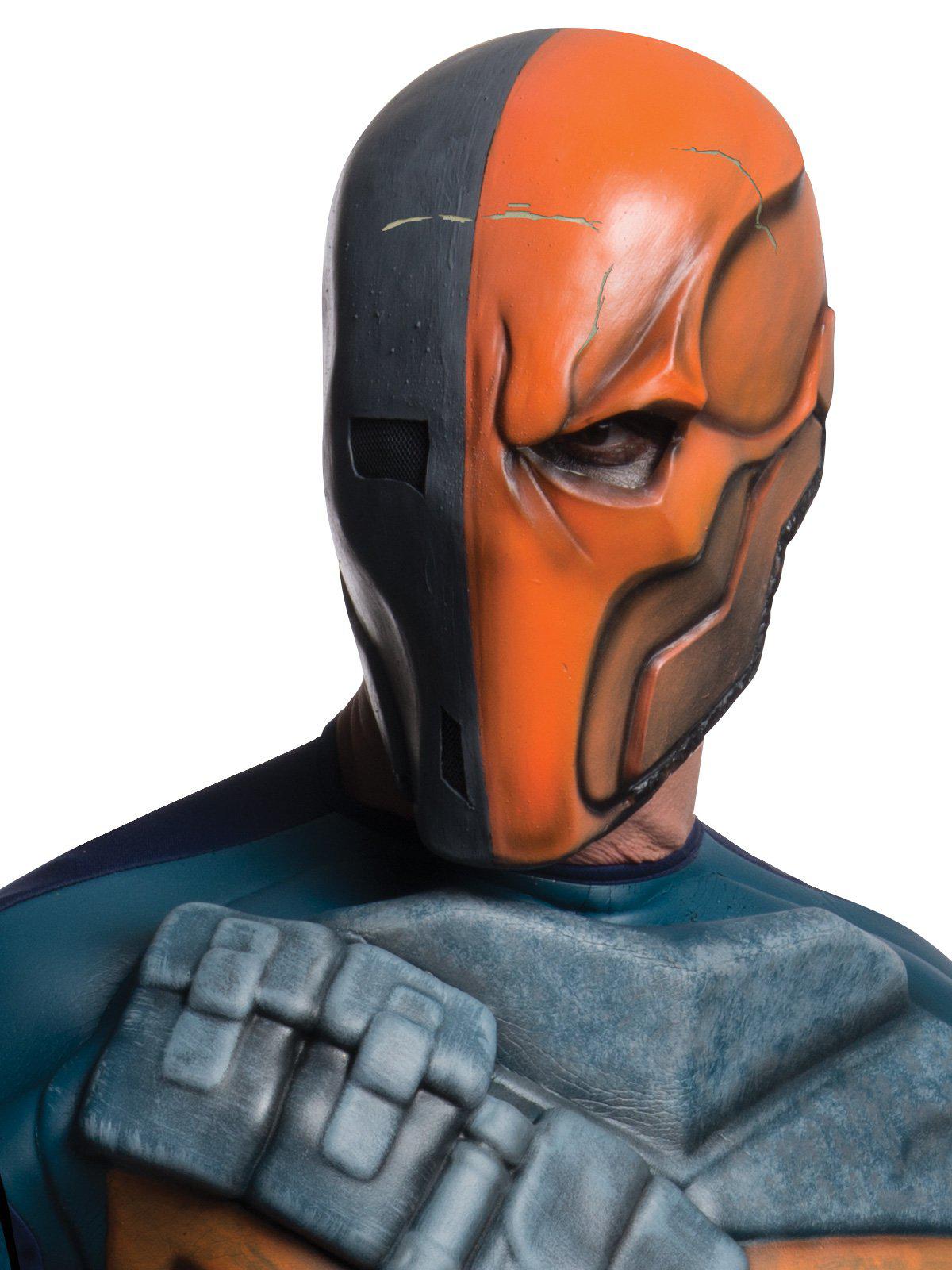 DC Comics Deathstroke adult costume for childrens home dress-up with mask and belt.