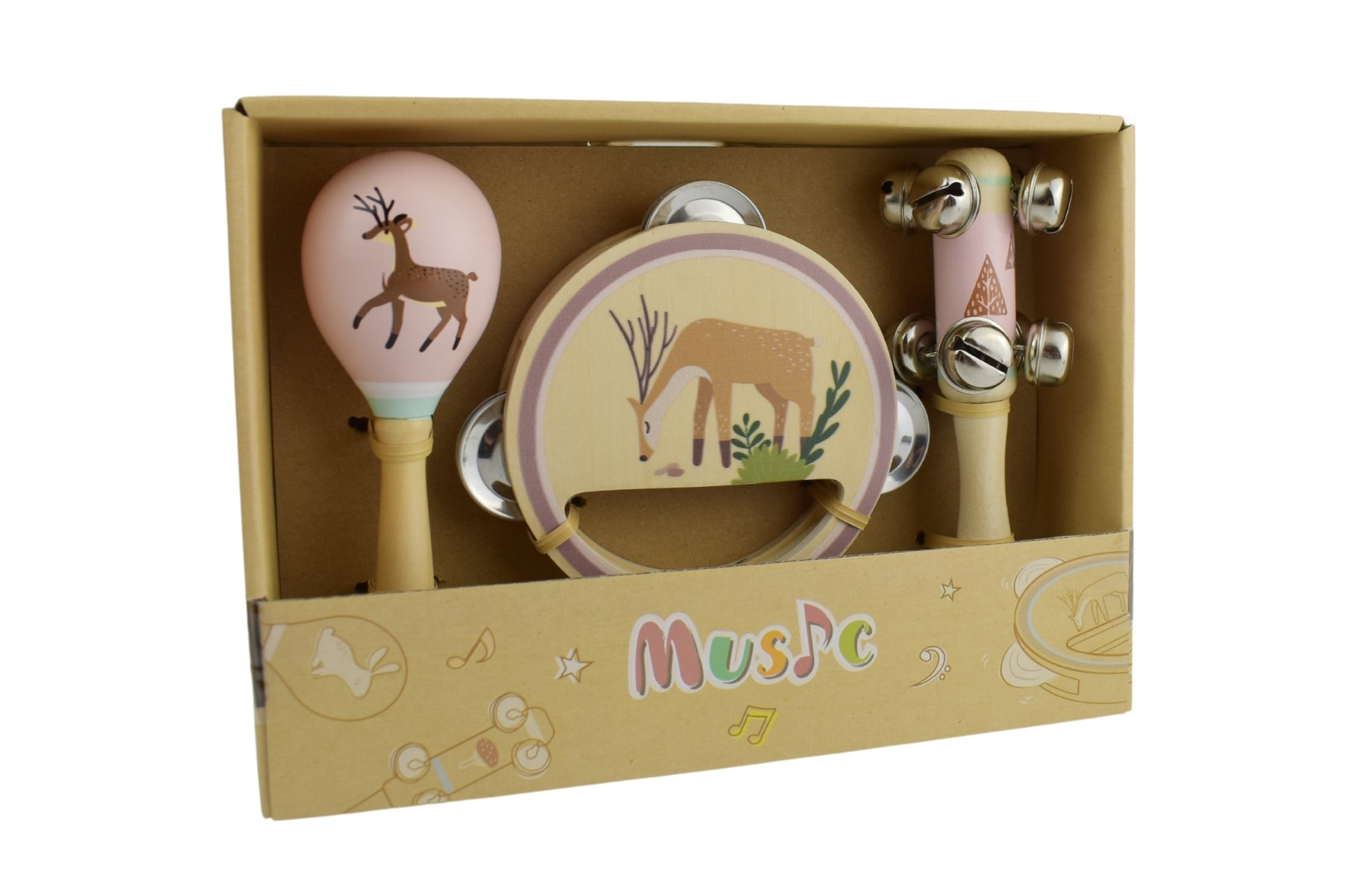 Deer Wooden 3Pcs Musical Set - Kids Mega Mart